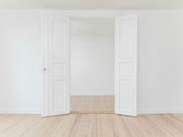 minimalist photography of open door