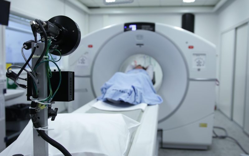 Een medisch beeld van een lever tijdens een echo-onderzoek